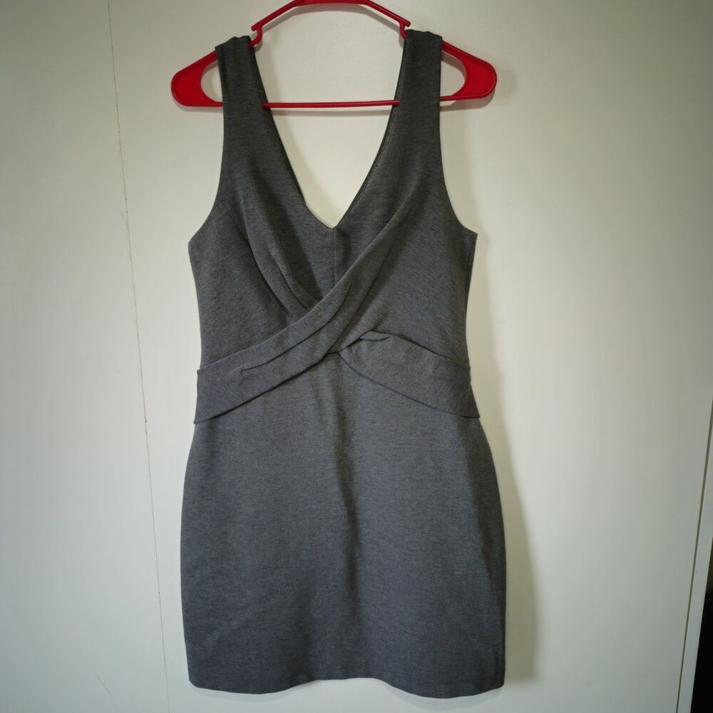 Tart Collection Gray Cocktail Dress  V-Neck Crossover Front Holiday Elegant L